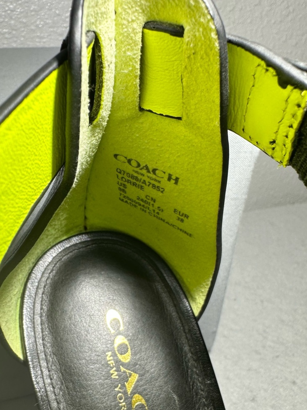 COACH Lorrie woven leather T-strap high-heel sandals - Picture 6 of 11